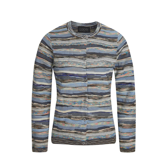 New - COOGI Women's All-Season Sweater Knit Cardigan - Blue Multi