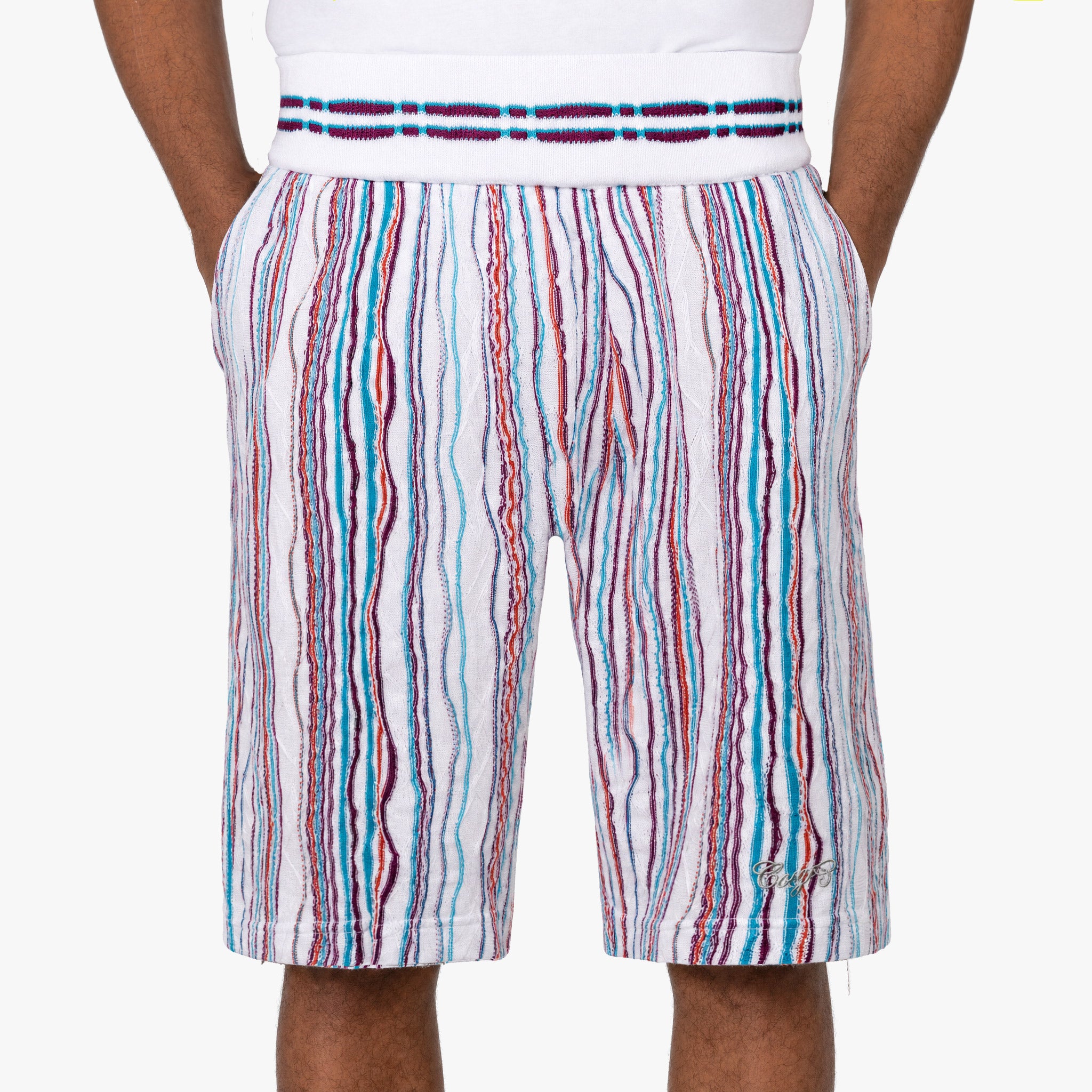 New - COOGI Light Weight Sweater Knit Shorts - White Base