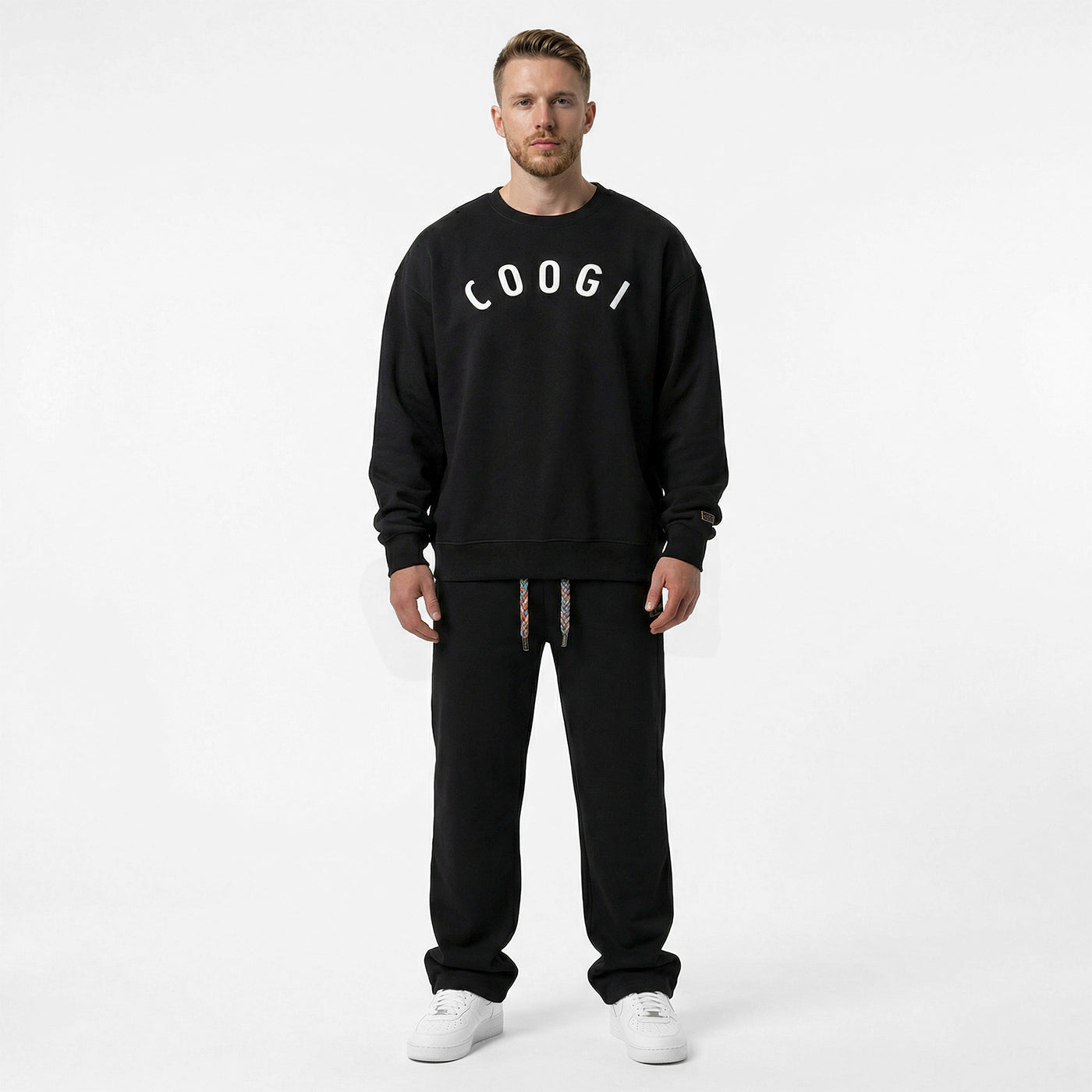 New - COOGI - Statement Crew - Oversized - Black: COOGI Crown Reserve HeavyLuxe Fleece