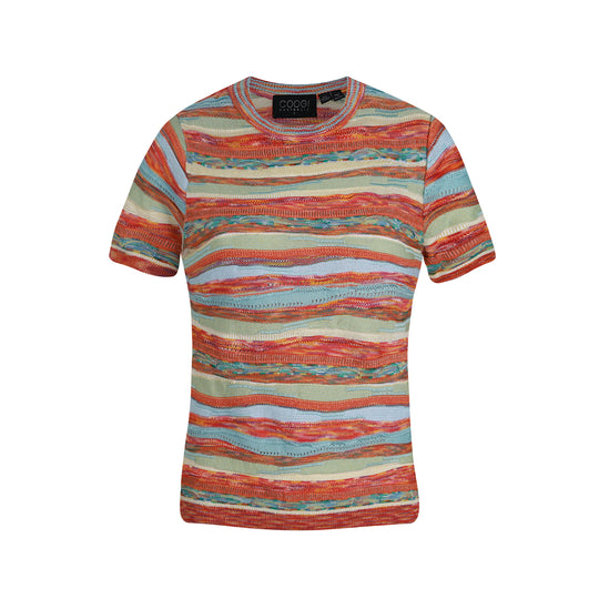 New - COOGI Women's All-Season Short Sleeve Sweater Knit Top - Multi-Color