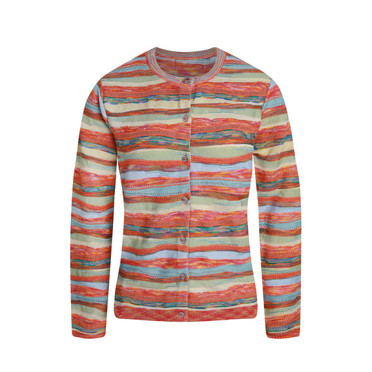 New - COOGI Women's All-Season Knit Cardigan - Orange Multi