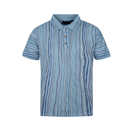 New - COOG Light Weight Sweater Knit Polo - Blue Base