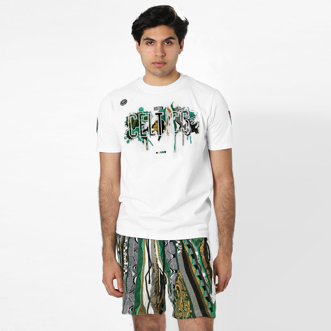 New - COOGI X NBA X Protege - Boston Celtics Sweater Knit Basketball Shorts