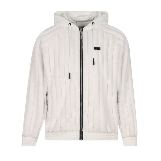 New - COOGI Faux Fur Full Zip Hoody - Bone