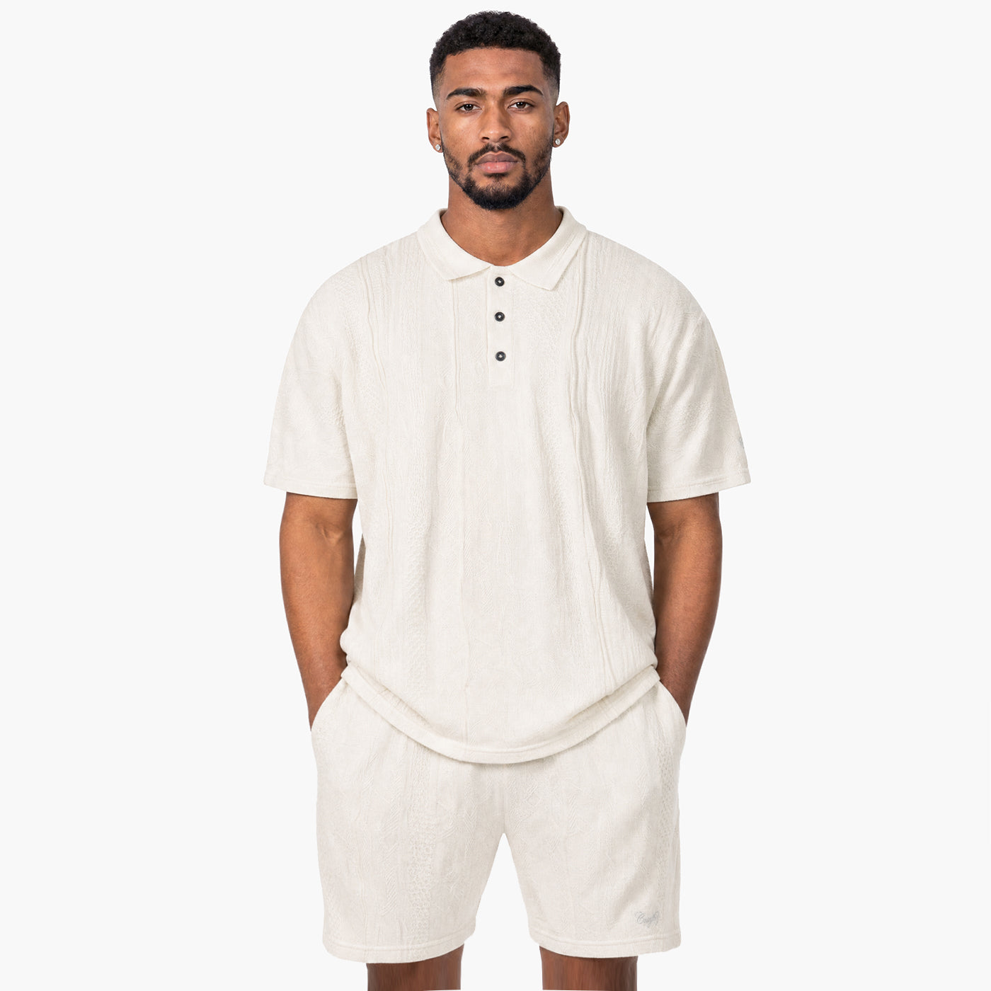 New - COOG Light Weight Sweater Knit Cloud Dancer Polo