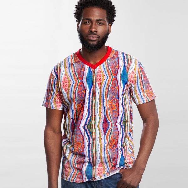 COOGI CLASSIC ALL-OVER V-NECK TEE - Coogi