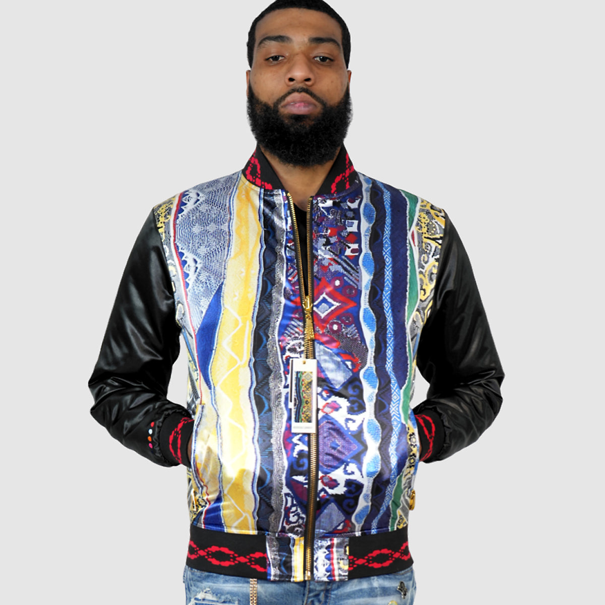 COOGI LINK QUILT (REVERSIBLE TO HERITAGE PRINT) SATIN JACKET
