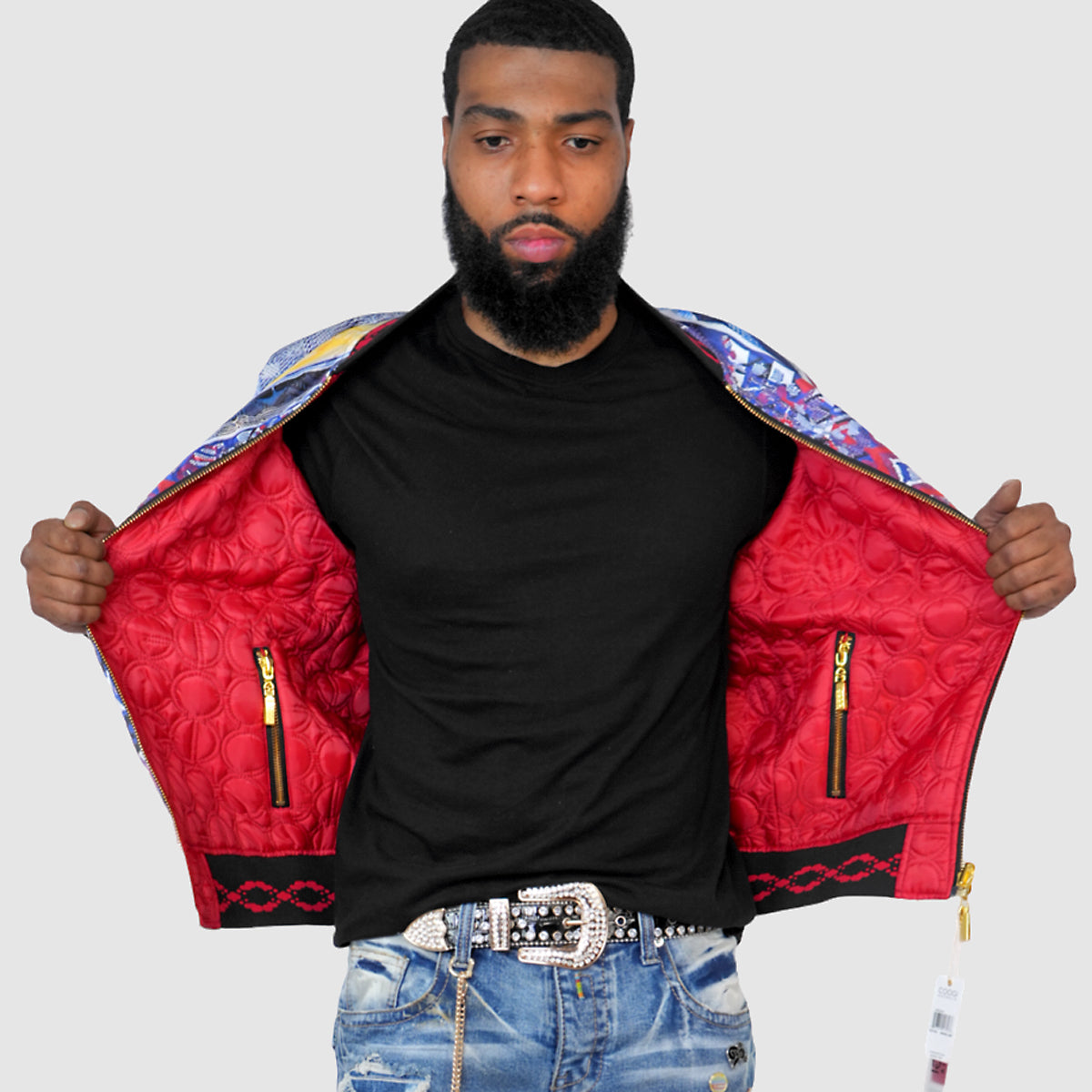 COOGI LINK QUILT (REVERSIBLE TO HERITAGE PRINT) SATIN JACKET