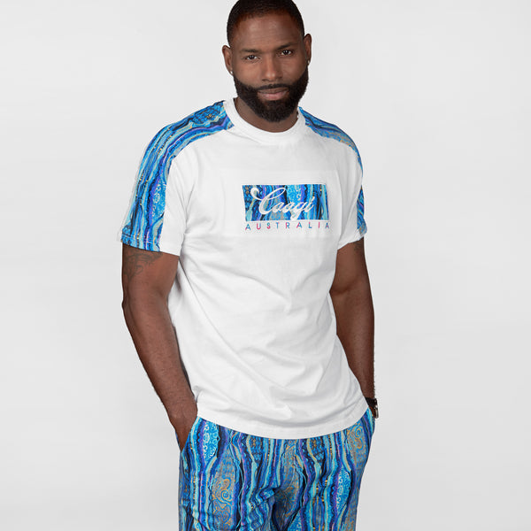 coogi classic blues all-over fleece shorts