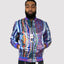 COOGI LINK QUILT (REVERSIBLE TO NATIVE BLUES PRINT) SATIN JACKET