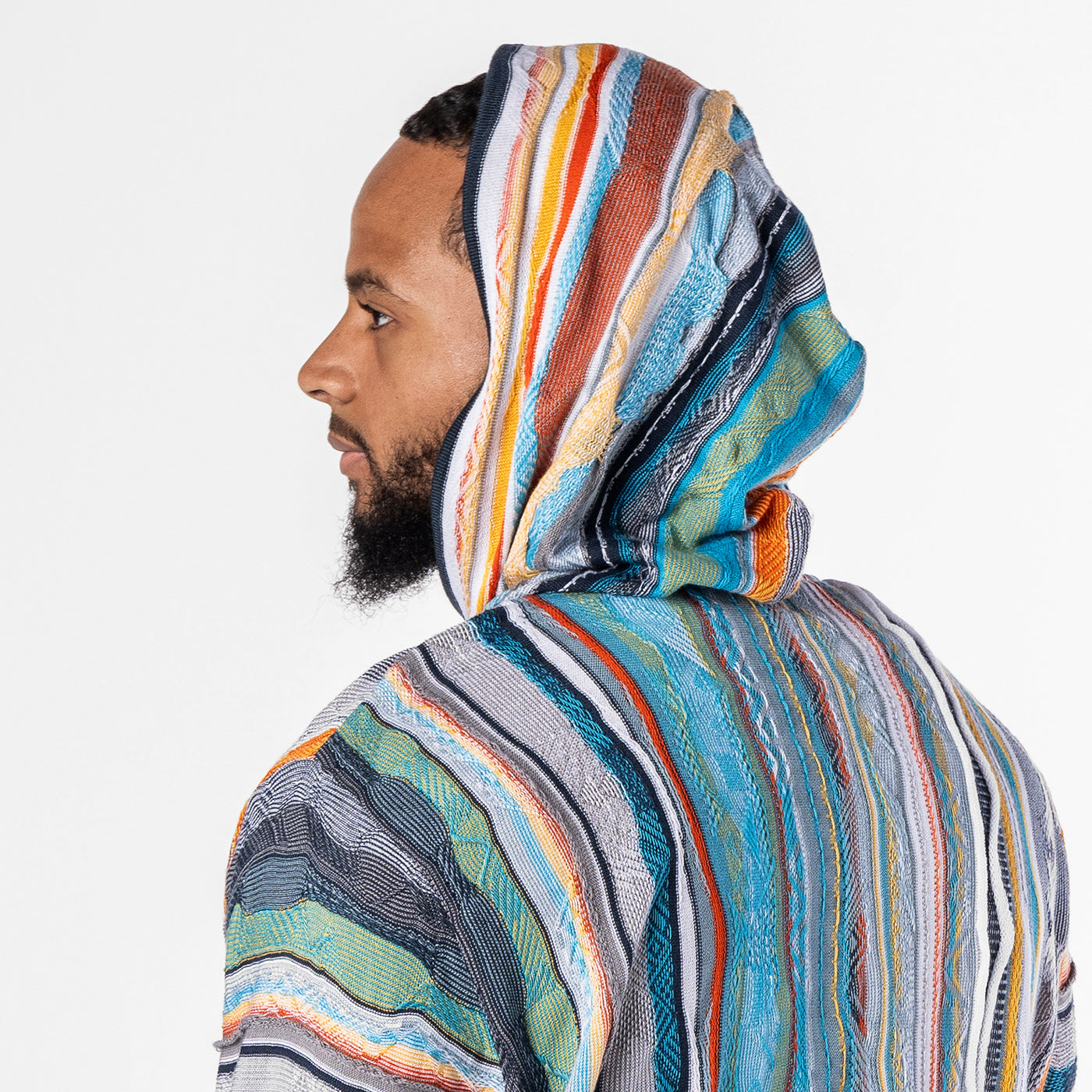 New - COOGI Light Weight Sweater Knit Hoody in Blue and Gray