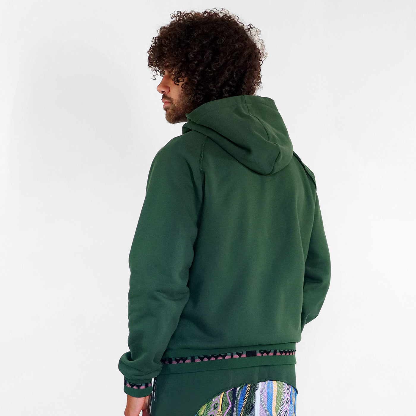 New - COOGI Sweater Pieced Fleece Hoody in Green