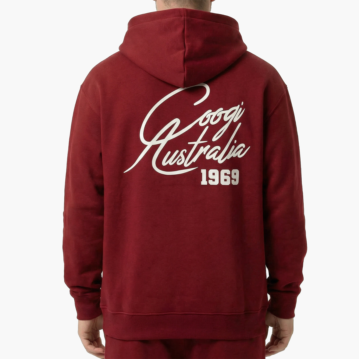 New - COOGI Script Hoody - Oversized - Crimson: COOGI Crown Reserve HeavyLuxe Fleece