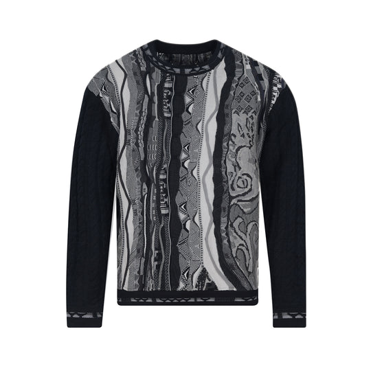 New - COOGI Cable Knit Crewneck Sweater - Black