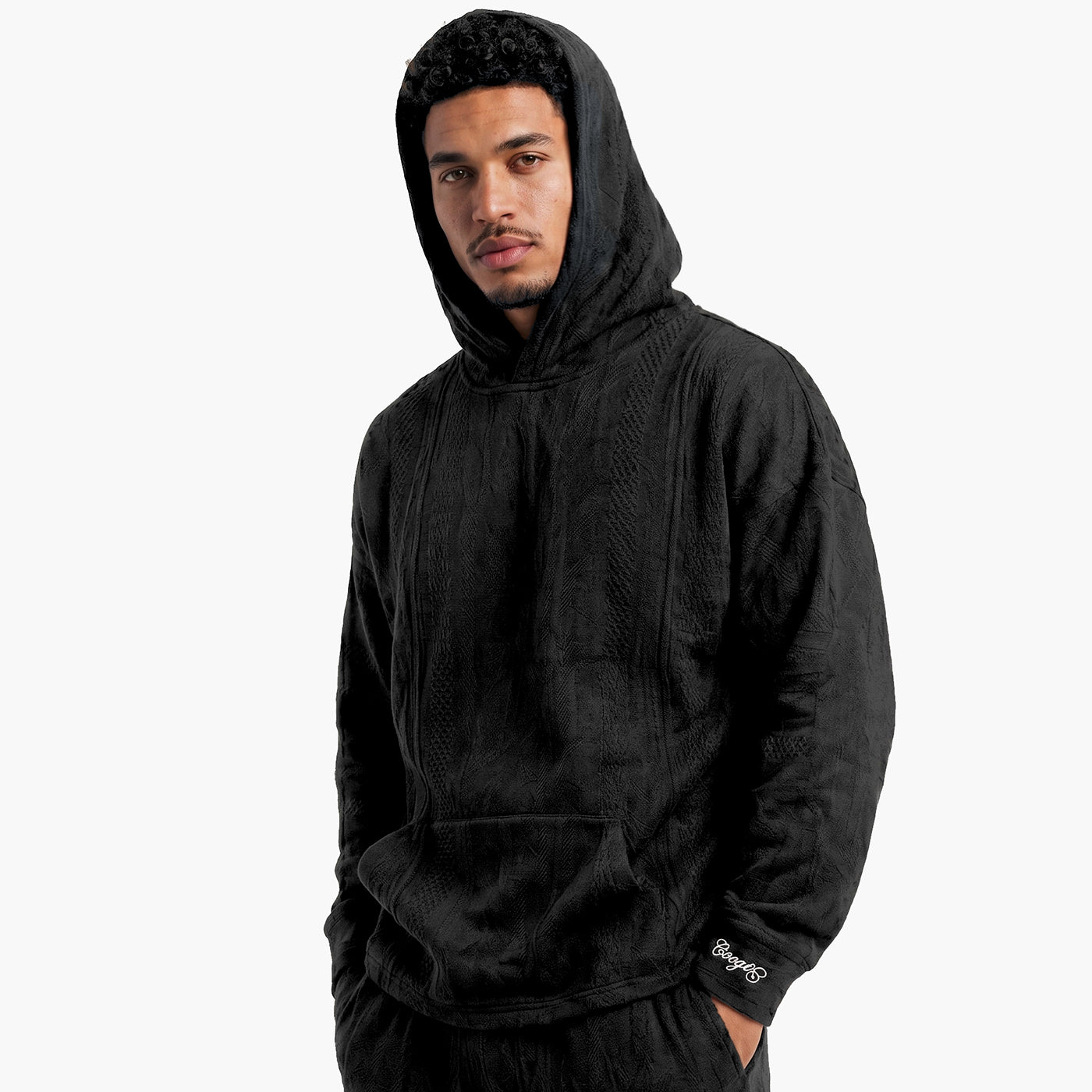 New - COOGI Light Weight Sweater Knit BlackOut Hoody