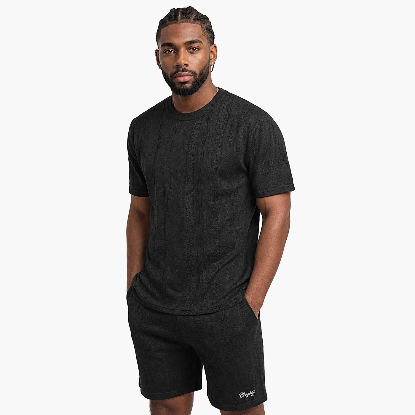 New - COOGI Light Weight Sweater Knit BlackOut Tee