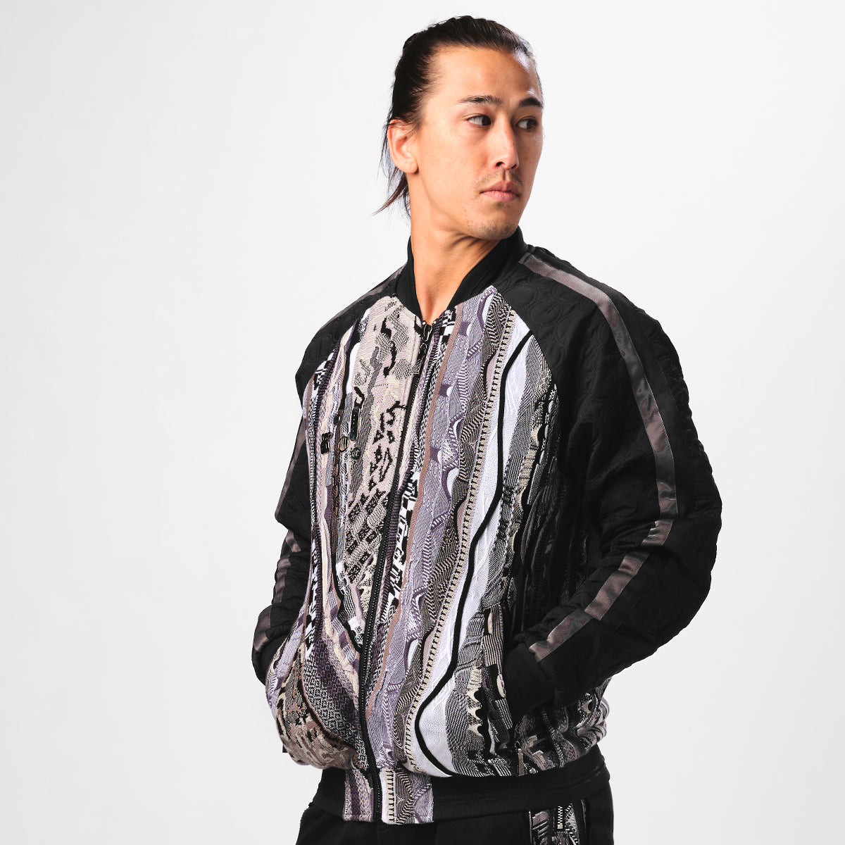COOGI Sweater Patched Jacket-Black COOGI Sweater Patched Jacket-Black