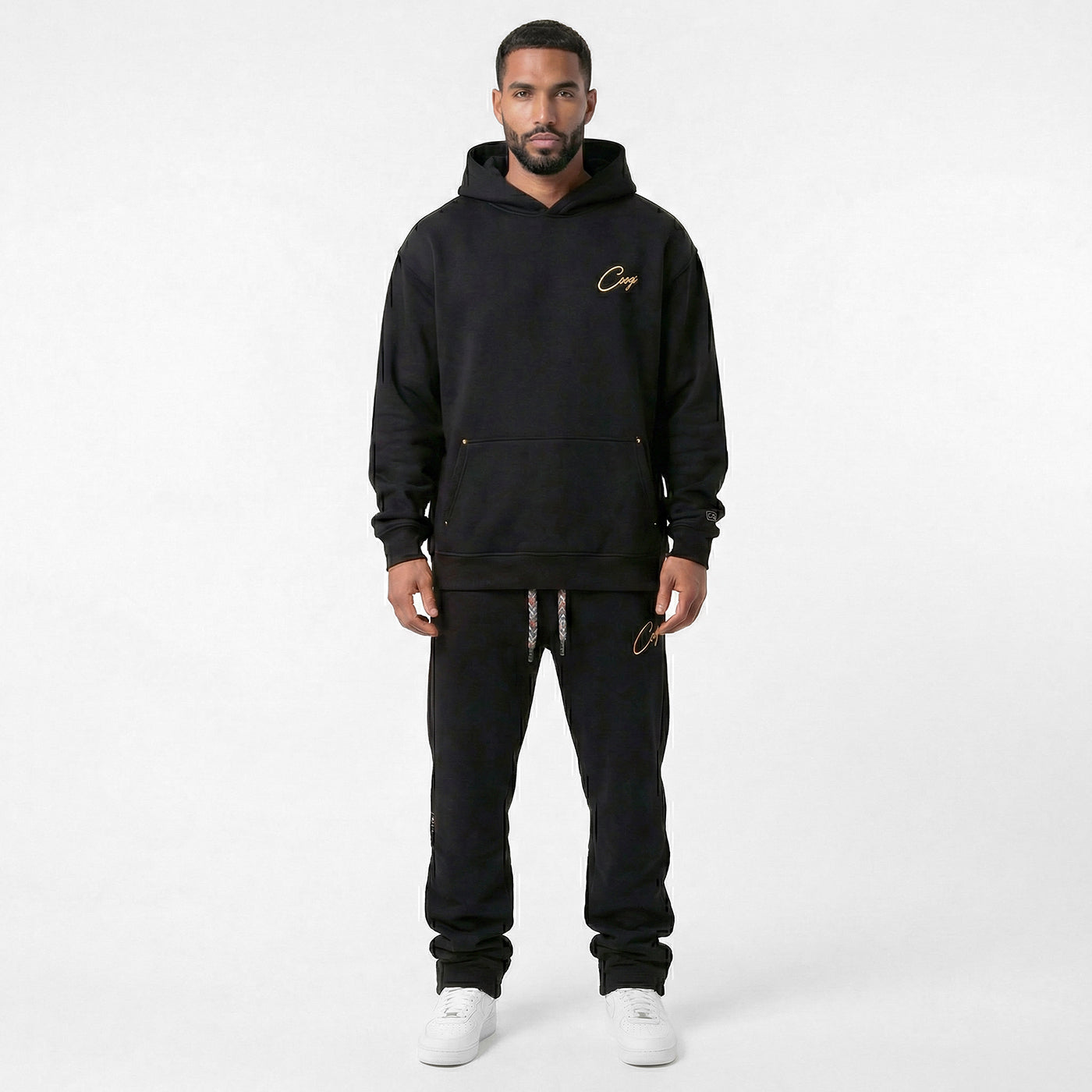 New - COOGI Script Hoody - Oversized - Black: COOGI Crown Reserve HeavyLuxe Fleece