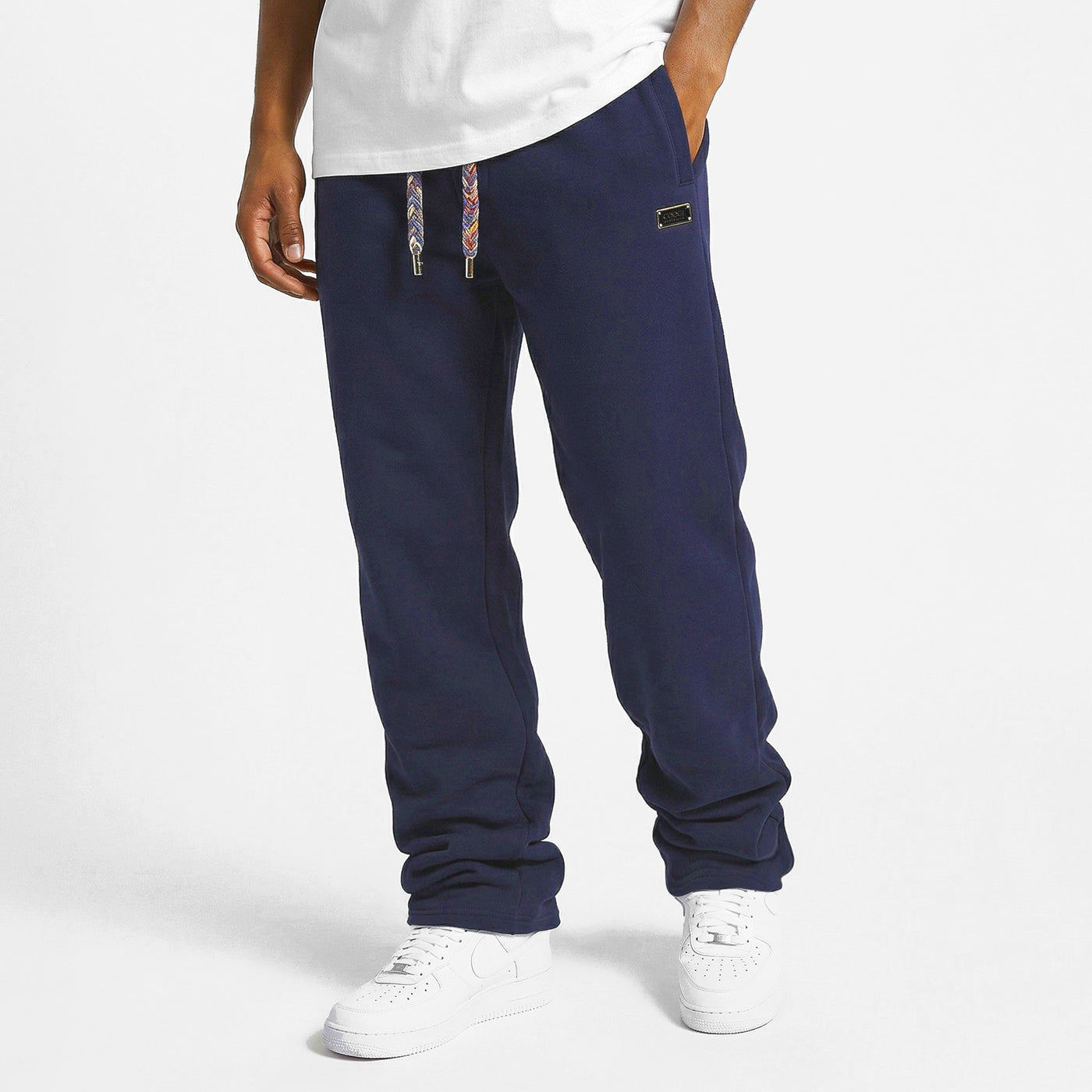 New - COOGI  - Block Logo and Statement Sweat Pant - Oversized - Navy: COOGI Crown Reserve HeavyLuxe Fleece