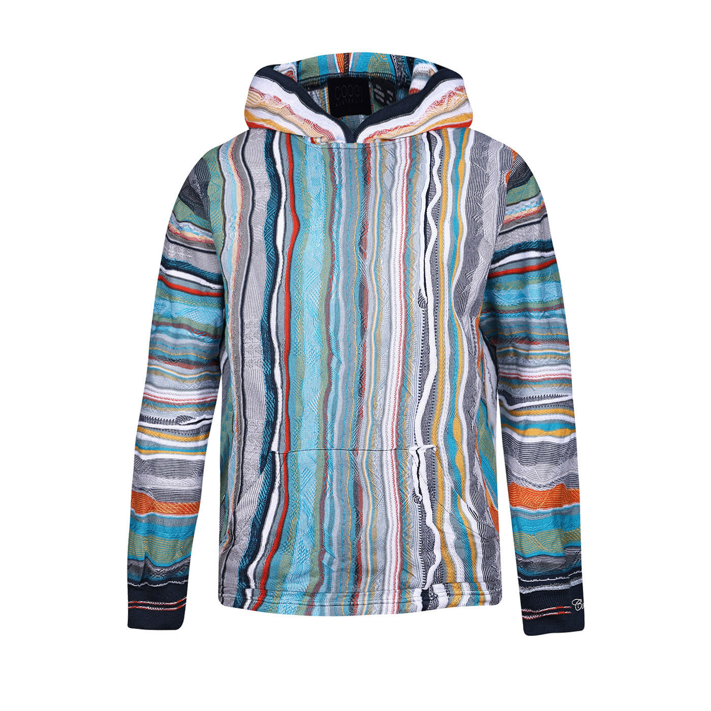 New - COOGI Light Weight Sweater Knit Hoody in Blue and Gray