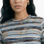 New - COOGI Women's Light Weight Knit LS Top - Blue Multi
