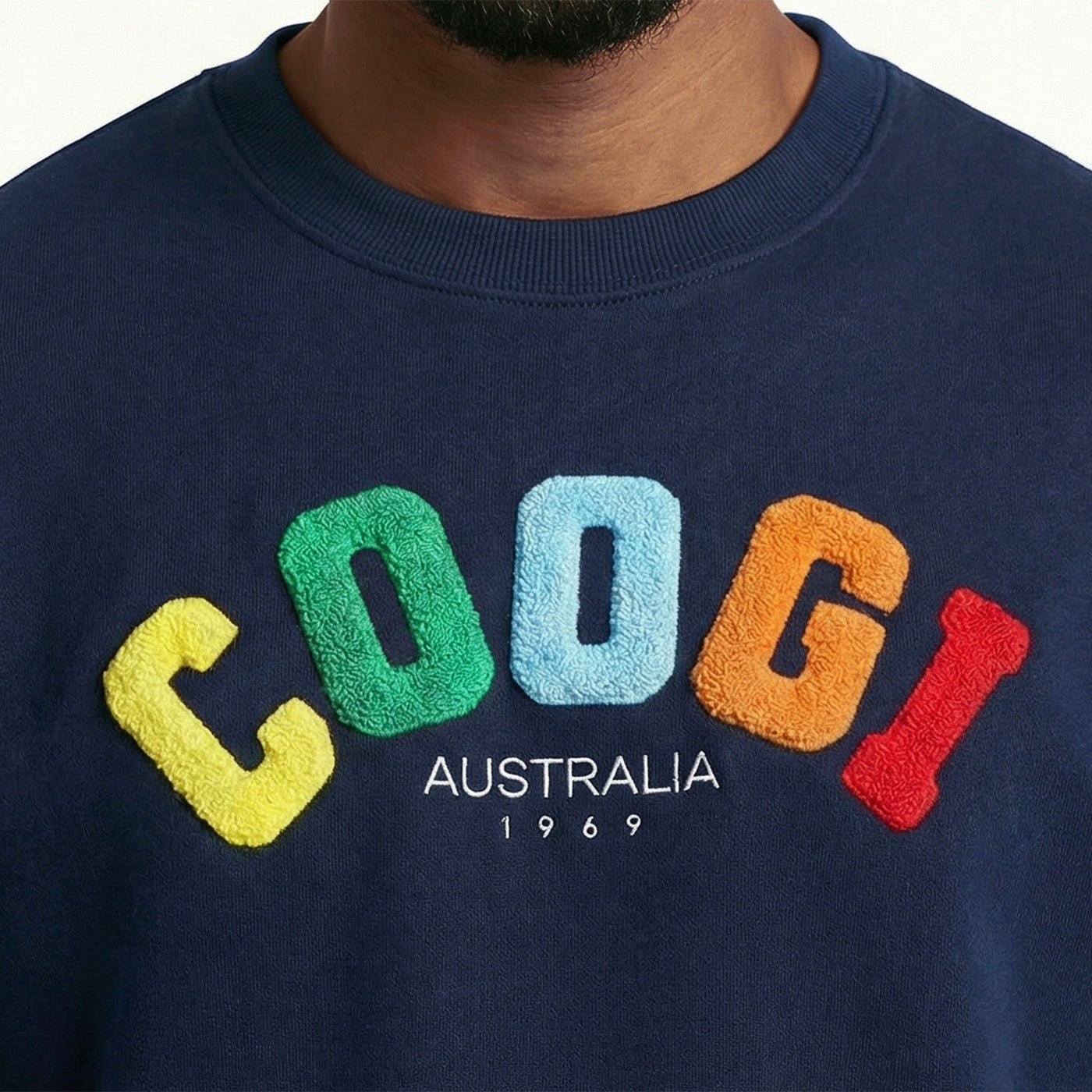 New - COOGI - Block Logo Crew - Oversized - Navy: COOGI Crown Reserve