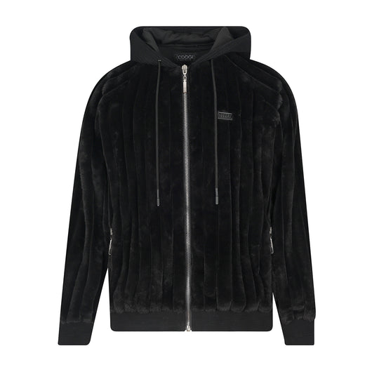 New - COOGI Faux Fur Full Zip Hoody - Black