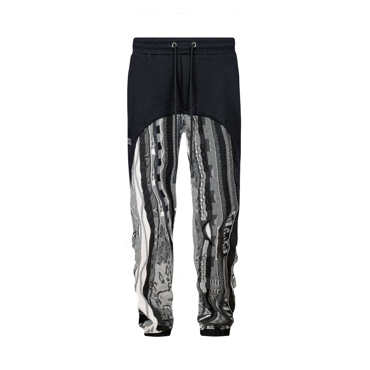 New - COOGI Sweater Pieced Fleece Jogger in Black and Gray