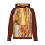 New - COOGI Sweater Pieced Fleece Hoody in Brown