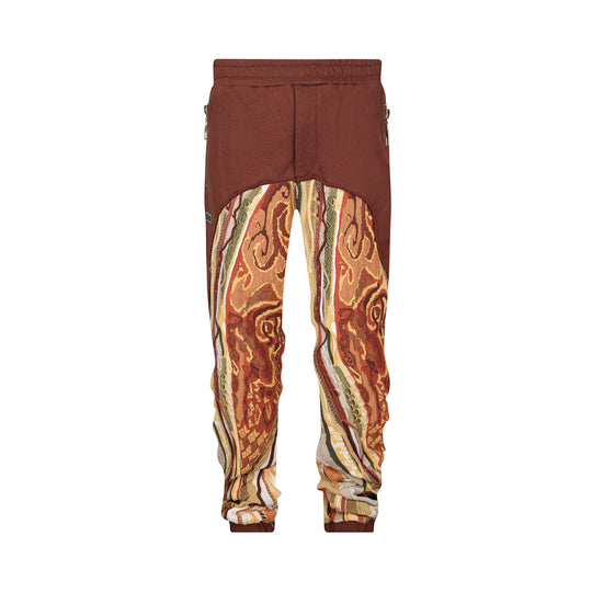 New - COOGI Sweater Pieced Fleece Jogger in Brown