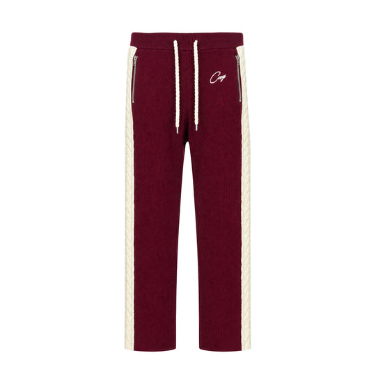 Introducing - COOGI Heavy Weight Fashion Knit Track Pants - Burgundy