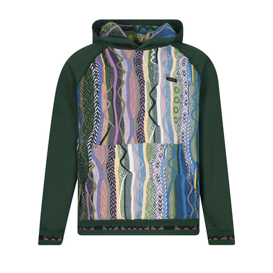 New - COOGI Sweater Pieced Fleece Hoody in Green