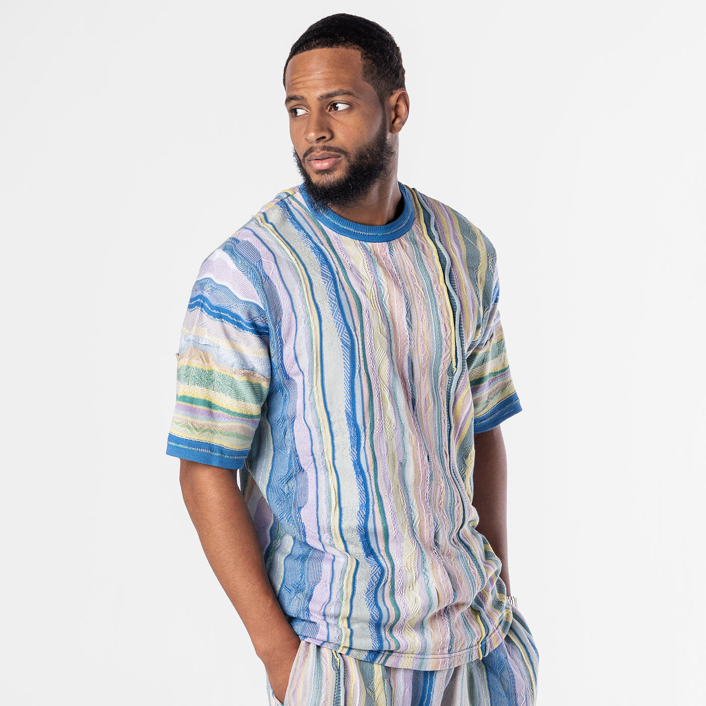 New- COOGI Light Weight Sweater Knit Tee in Pink and Blue