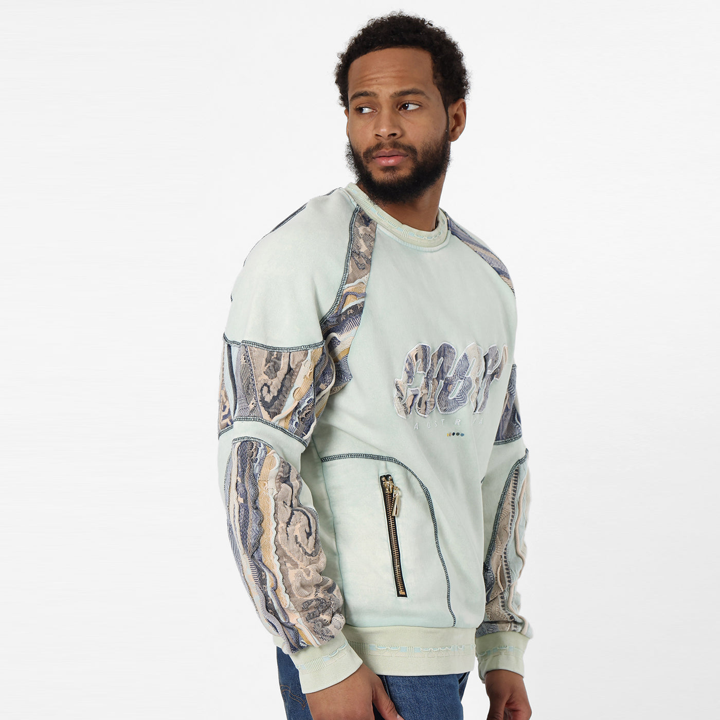 New - COOGI Sweater French Terry Crewneck - Mint