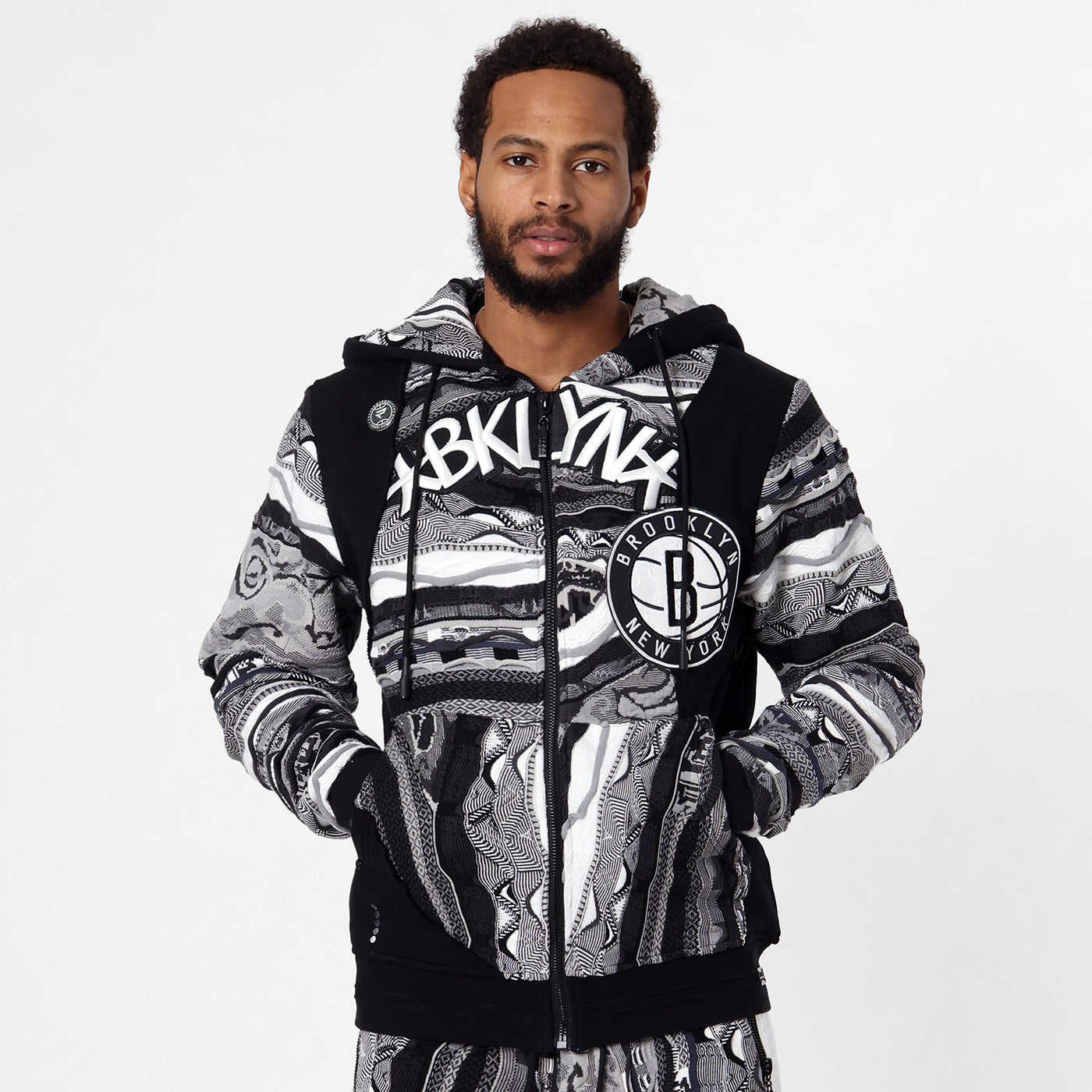 New - COOGI X NBA X Protege - Brooklyn Nets Full Zip Hoody