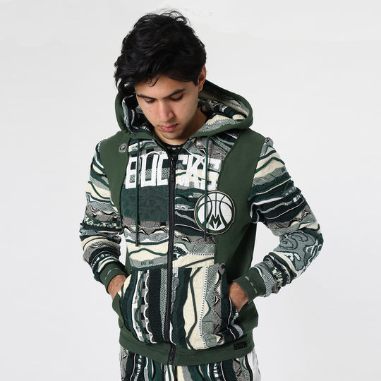 New - COOGI X NBA X Protege - Milwaukee Bucks Full Zip Hoody