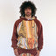 New - COOGI Sweater Pieced Fleece Hoody in Brown