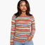 New - COOGI Women's All-Season Knit LS Top - Orange Multi