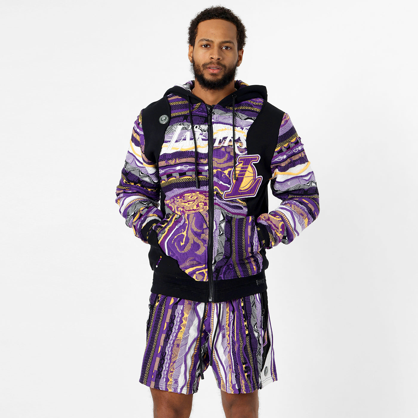 New - COOGI X NBA X Protege - Lakers Sweater Knit Basketball Shorts