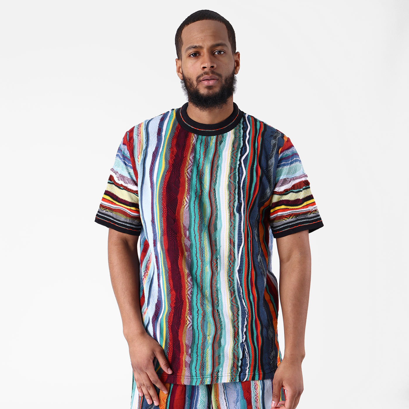 New- COOGI Light Weight  Sweater Knit Tee in Jade Black