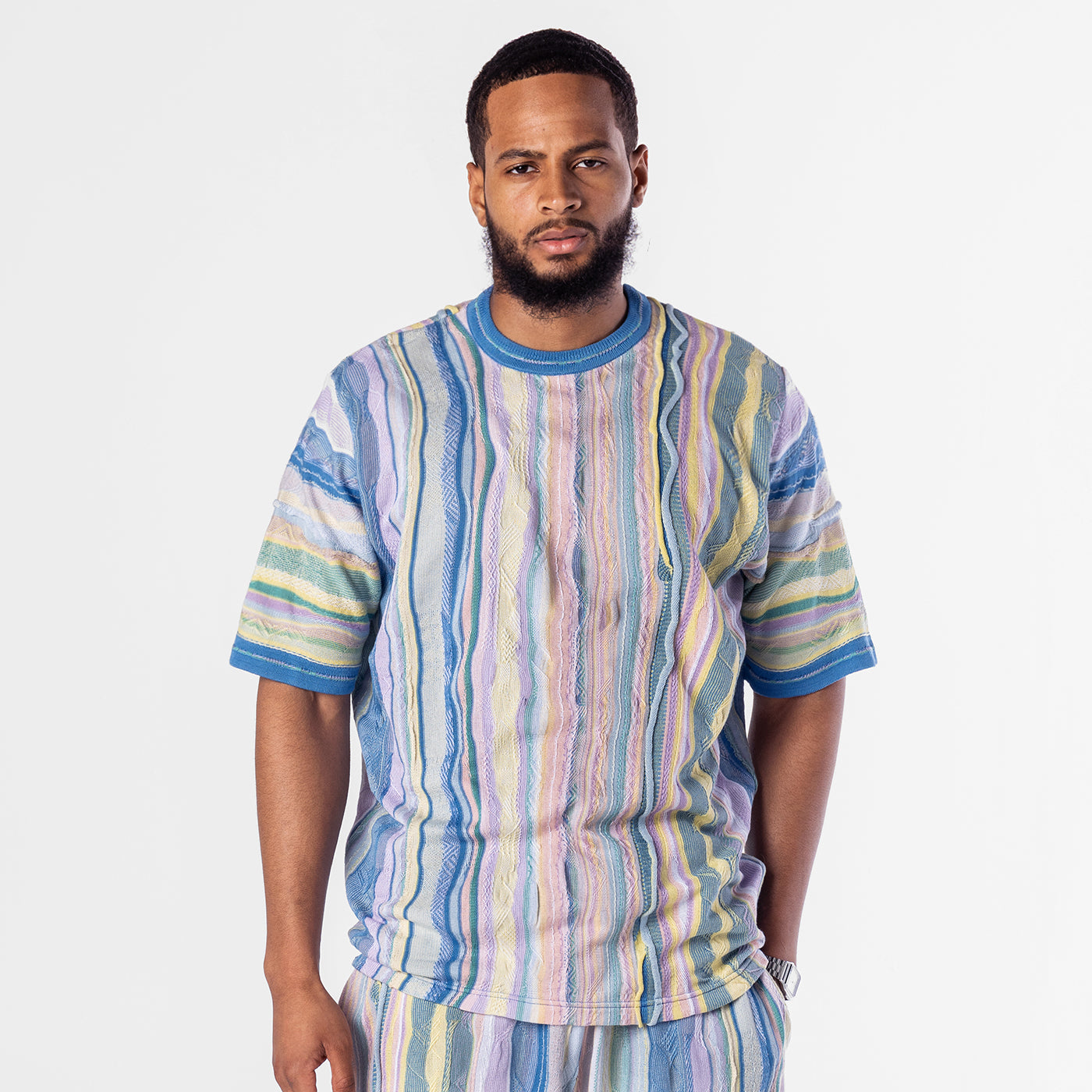 New- COOGI Light Weight Sweater Knit Tee in Pink and Blue