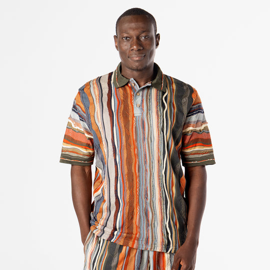 New - COOGI Light Weight Sweater Knit Polo in Natural