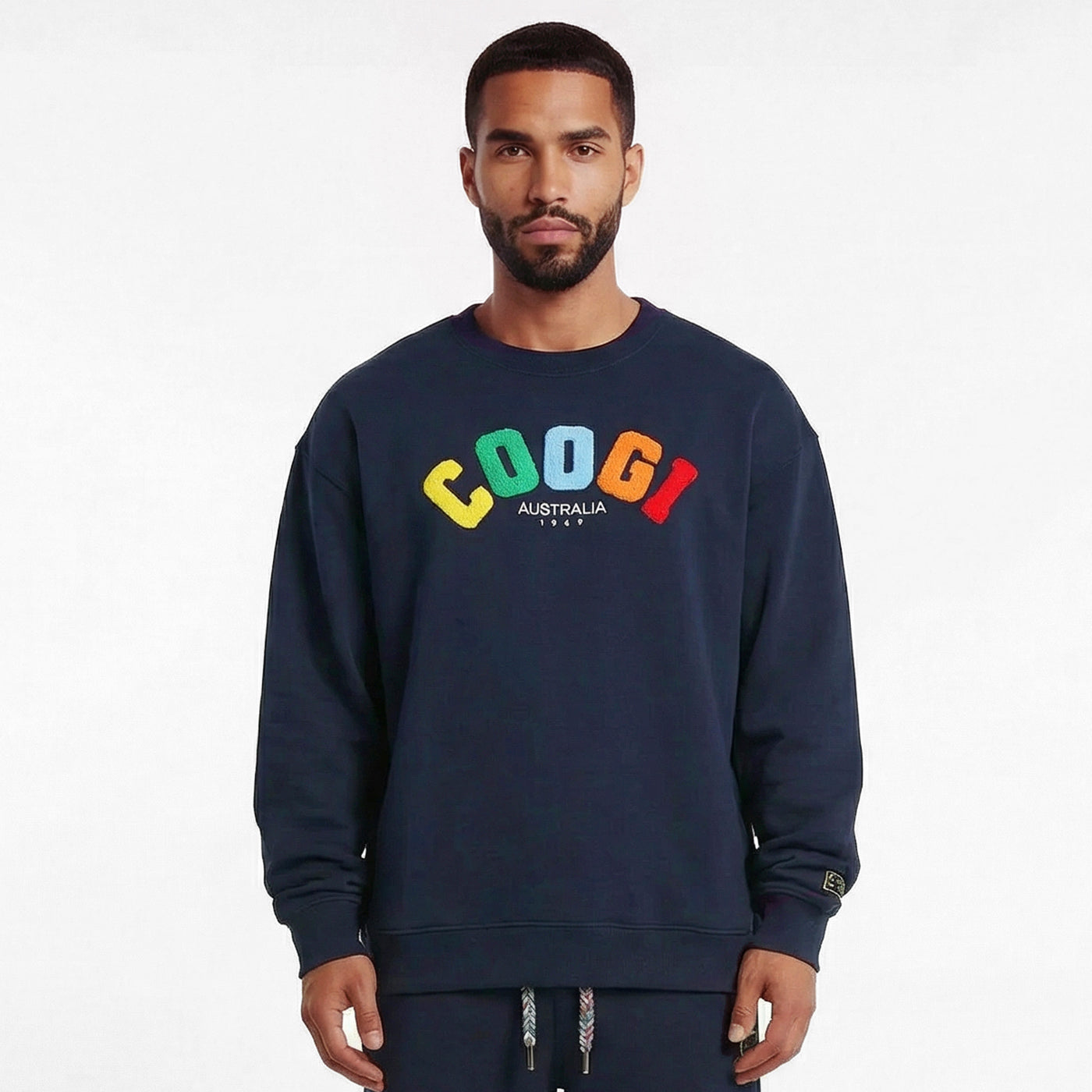 New - COOGI - Block Logo Crew - Oversized - Navy: COOGI Crown Reserve