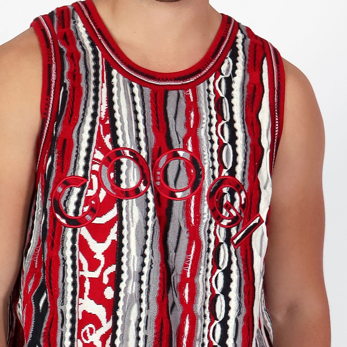 New -COOGI Red-Black Sweater Knit Basketball Jersey
