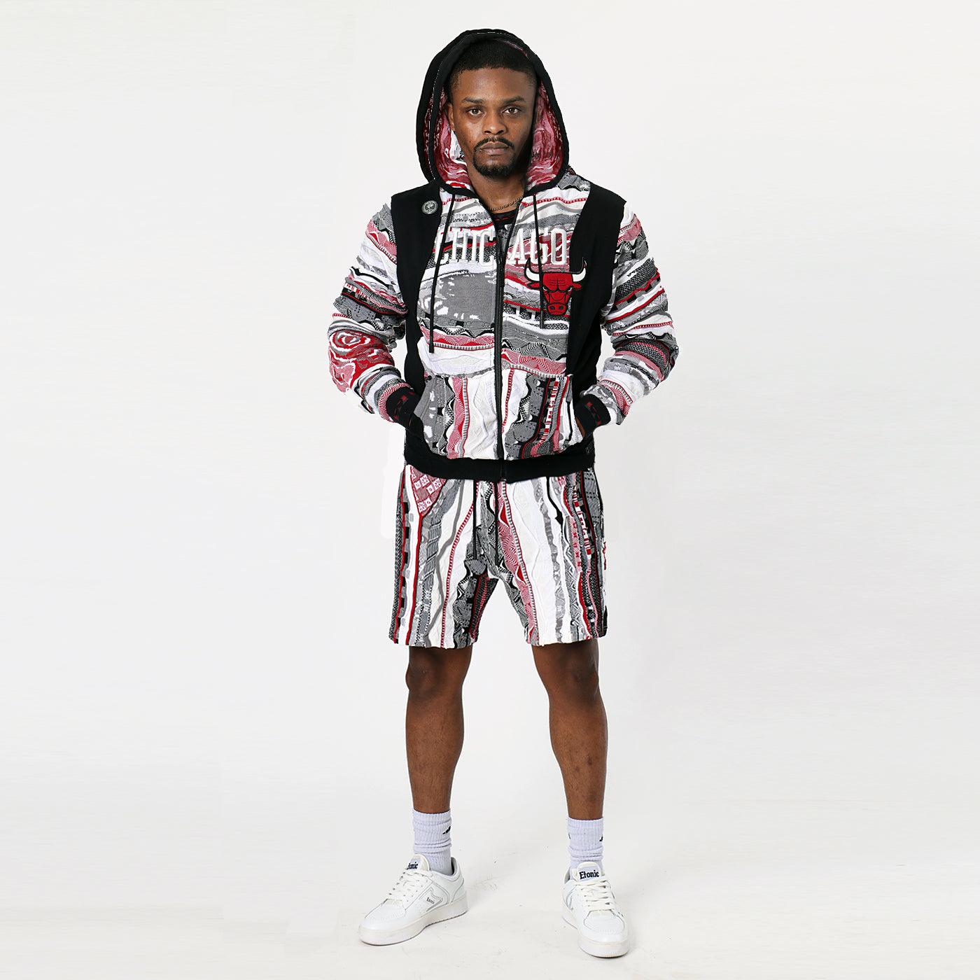 New - COOGI X NBA X Protege - Chicago Bulls Sweater Knit Basketball Shorts