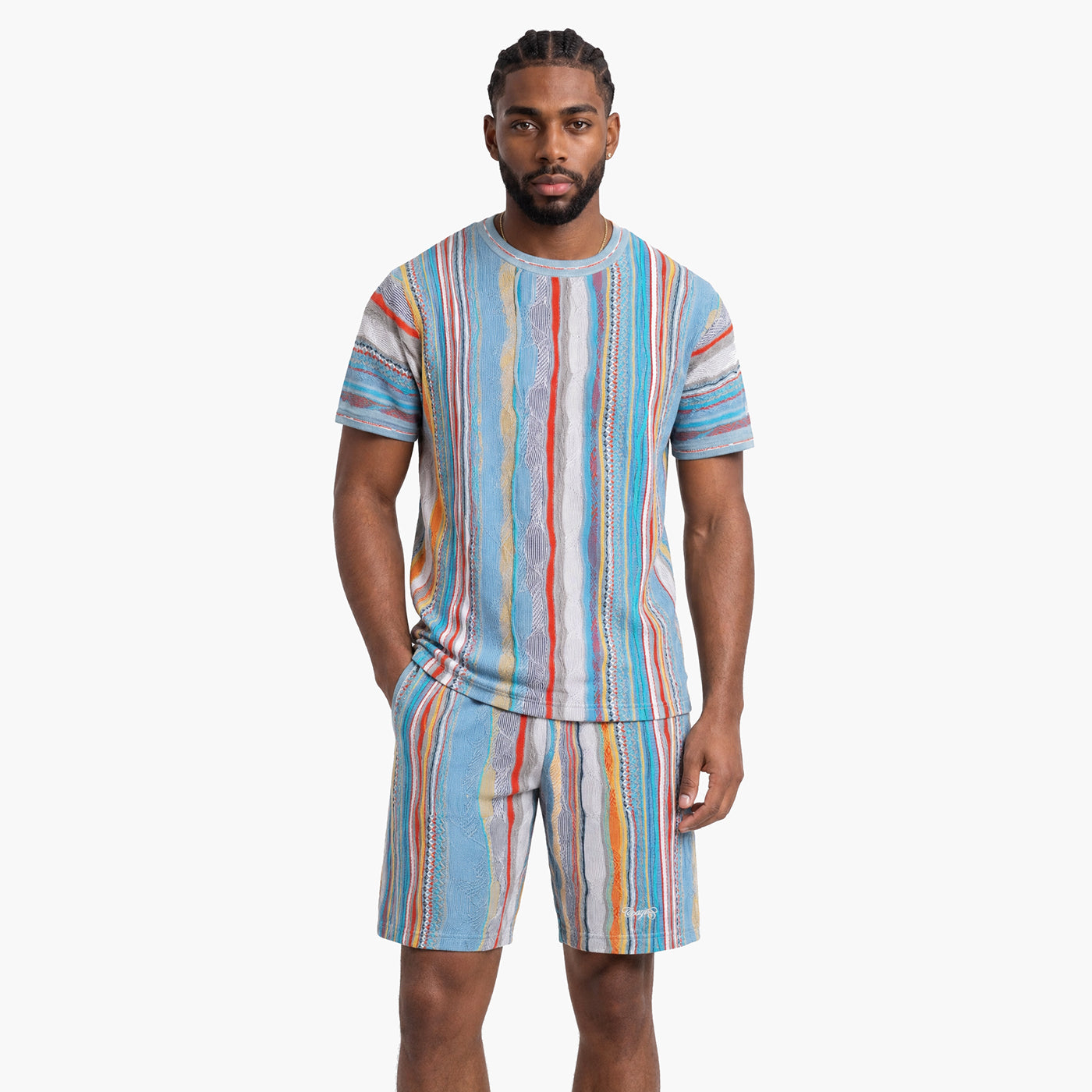 New -COOGI Light Weight Sweater Knit Shorts in Gray and Blue