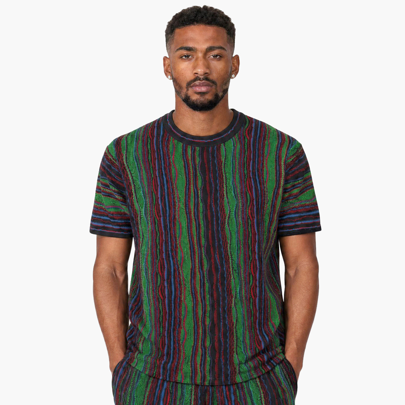New - COOGI Light Weight Sweater Knit Tee - Green Base