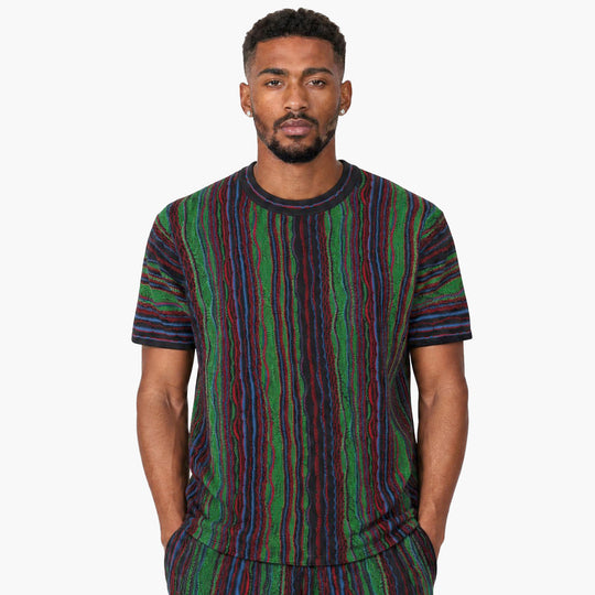 New - COOGI Light Weight Sweater Knit Tee - Green Base