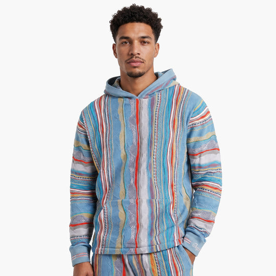 New - COOGI Light Weight Sweater Knit Hoody in Gray and Blue