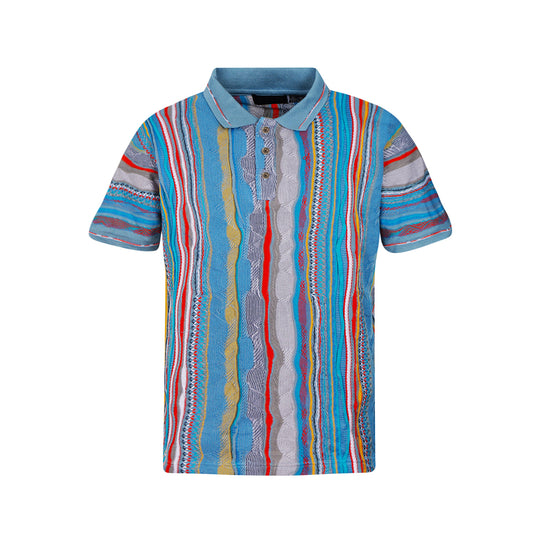 New - COOGI Light Weight Sweater Knit Polo in Gray and Blue